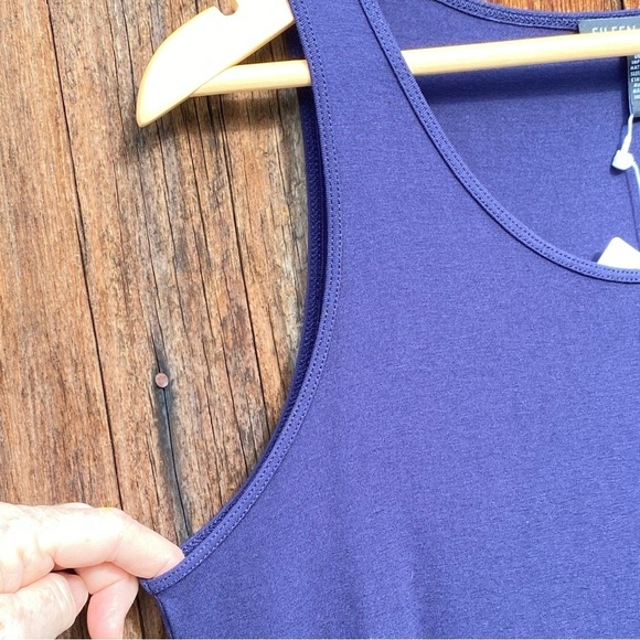 Eileen Fisher Viscose Jersey Sleeveless Dress in Midnight Size SP - Picture 4 of 9